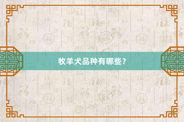 牧羊犬品种有哪些？